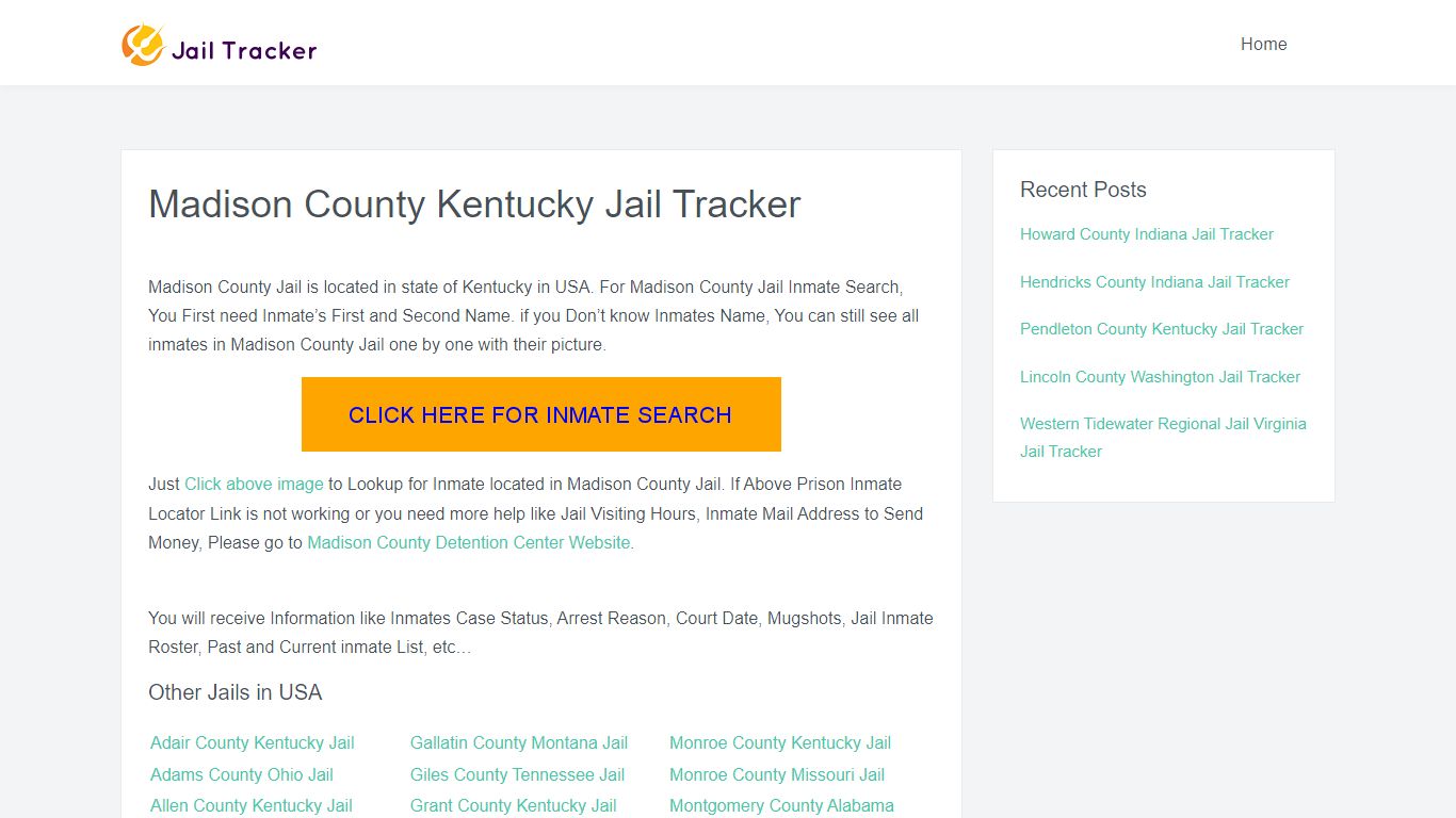 Madison County Kentucky Jail Tracker - Inmate Search Online